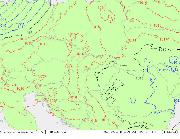 приземное давление UK-Global ср 29.05.2024 09 UTC