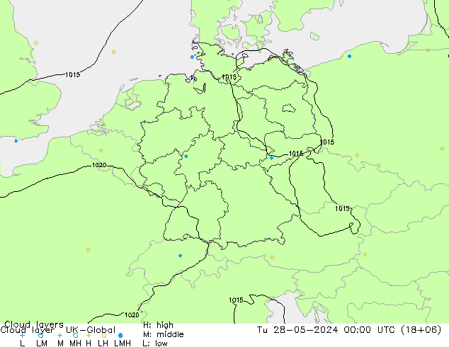 Wolkenschichten UK-Global Di 28.05.2024 00 UTC