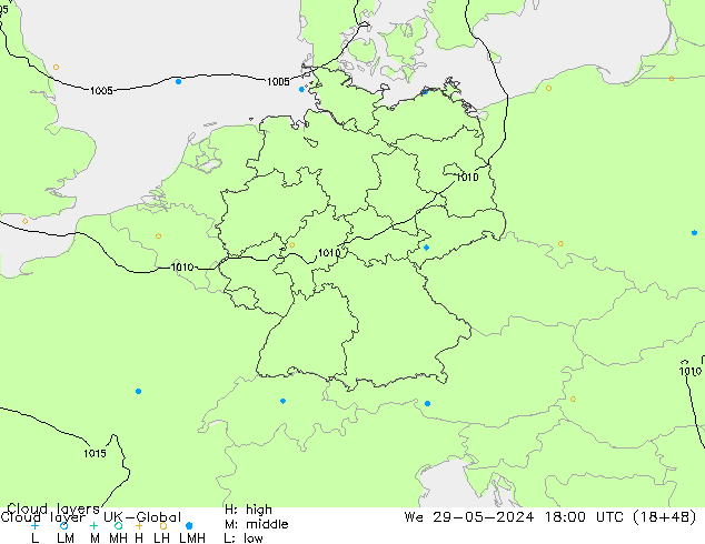 Cloud layer UK-Global mer 29.05.2024 18 UTC