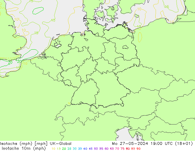 Isotachs (mph) UK-Global Po 27.05.2024 19 UTC