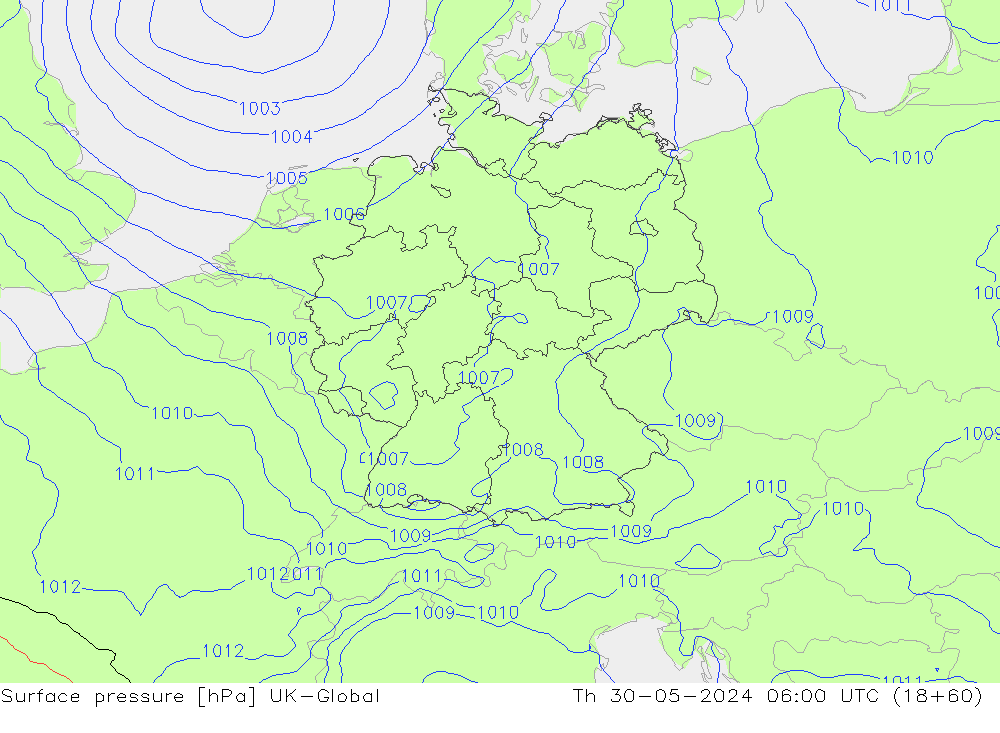 pressão do solo UK-Global Qui 30.05.2024 06 UTC