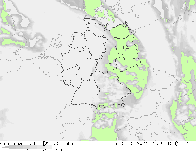 Wolken (gesamt) UK-Global Di 28.05.2024 21 UTC