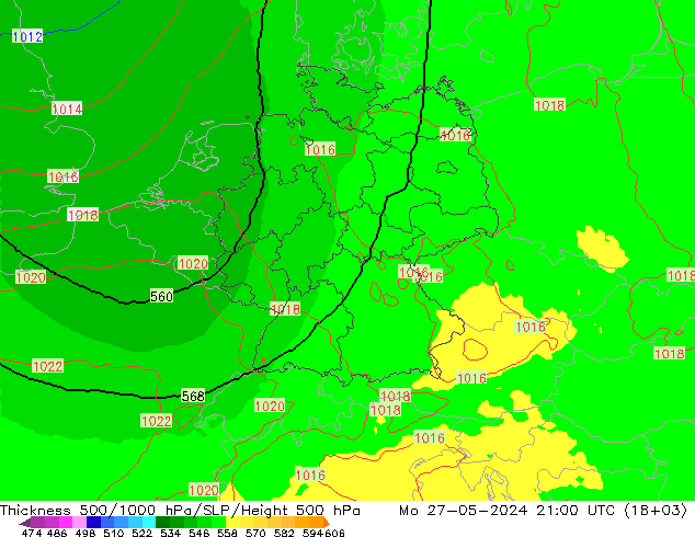 Thck 500-1000hPa UK-Global pon. 27.05.2024 21 UTC