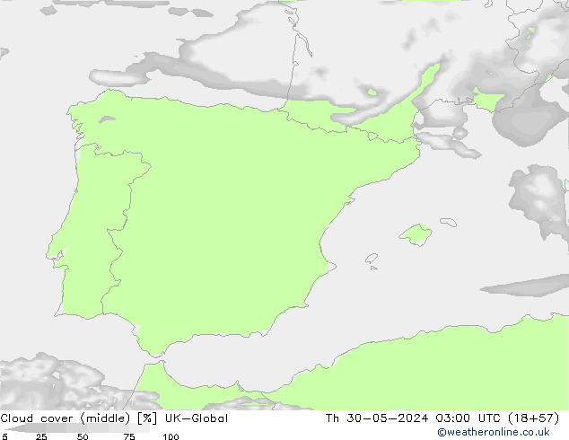 Cloud cover (middle) UK-Global Th 30.05.2024 03 UTC