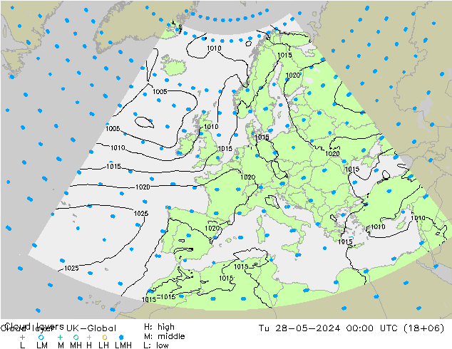 Cloud layer UK-Global Tu 28.05.2024 00 UTC