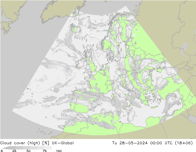 Wolken (hohe) UK-Global Di 28.05.2024 00 UTC