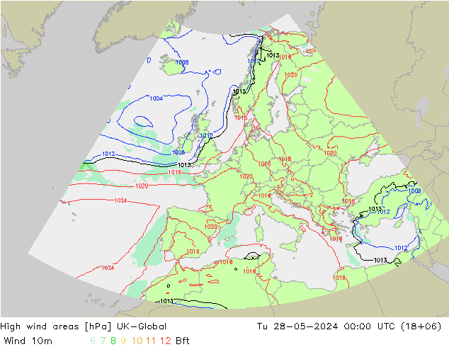 High wind areas UK-Global  28.05.2024 00 UTC