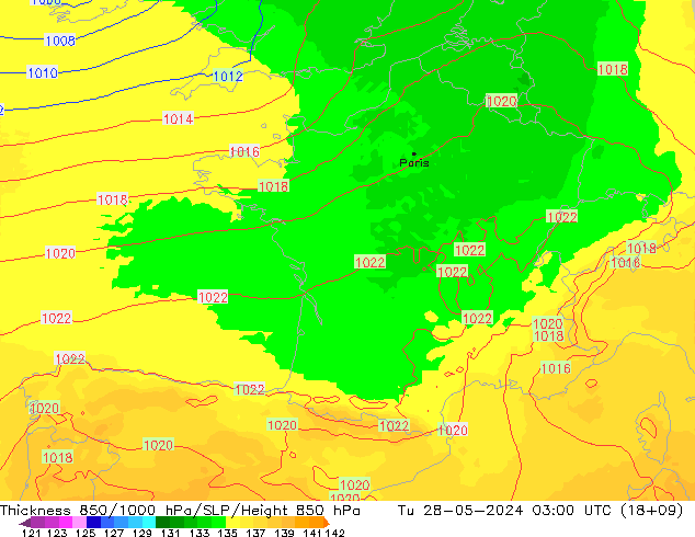 Thck 850-1000 hPa UK-Global Út 28.05.2024 03 UTC