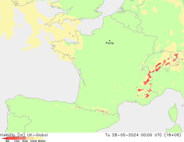 Dohlednost UK-Global Út 28.05.2024 00 UTC