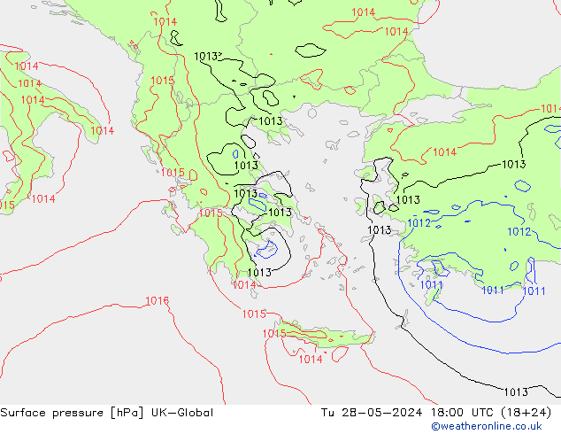 Yer basıncı UK-Global Sa 28.05.2024 18 UTC