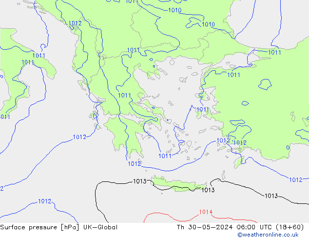 приземное давление UK-Global чт 30.05.2024 06 UTC