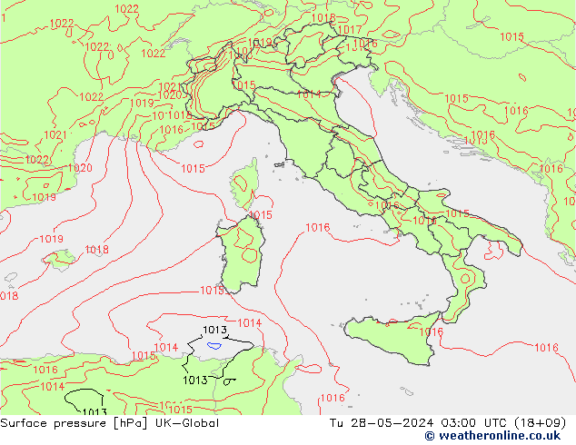 Luchtdruk (Grond) UK-Global di 28.05.2024 03 UTC