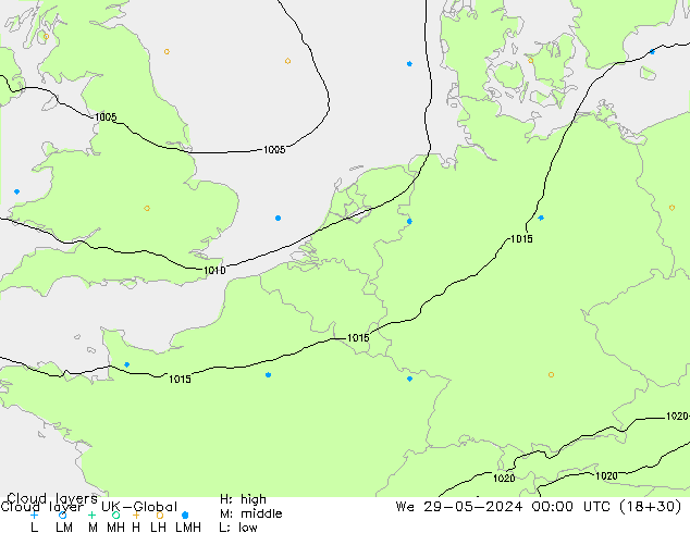 Cloud layer UK-Global  29.05.2024 00 UTC