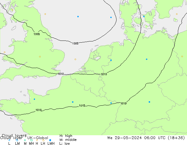 Wolkenlagen UK-Global wo 29.05.2024 06 UTC