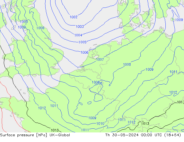 pression de l'air UK-Global jeu 30.05.2024 00 UTC