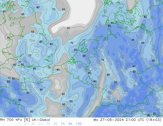 RH 700 hPa UK-Global Mo 27.05.2024 21 UTC