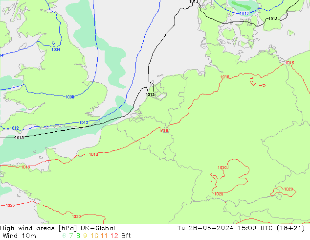 High wind areas UK-Global Tu 28.05.2024 15 UTC