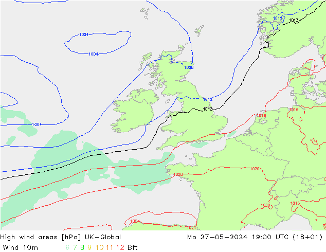 High wind areas UK-Global Mo 27.05.2024 19 UTC