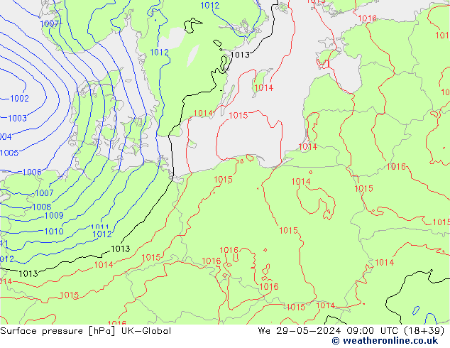 pressão do solo UK-Global Qua 29.05.2024 09 UTC