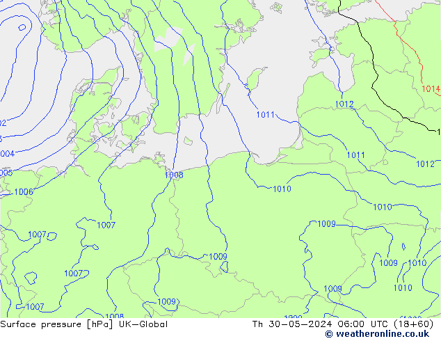 pressão do solo UK-Global Qui 30.05.2024 06 UTC