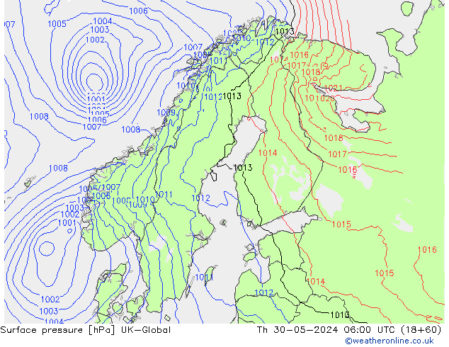 pressão do solo UK-Global Qui 30.05.2024 06 UTC