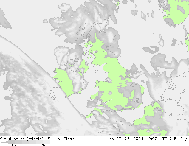 Cloud cover (middle) UK-Global Mo 27.05.2024 19 UTC