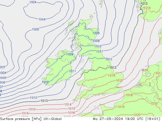 pressão do solo UK-Global Seg 27.05.2024 19 UTC