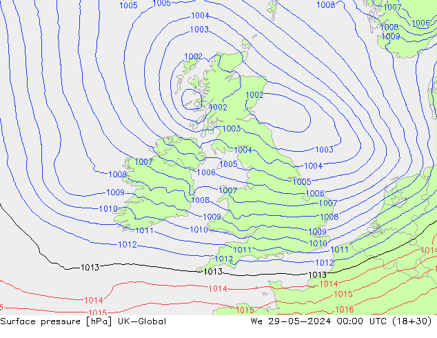 приземное давление UK-Global ср 29.05.2024 00 UTC