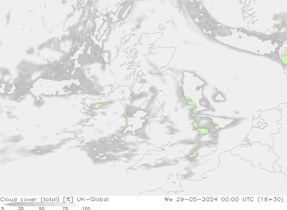 Wolken (gesamt) UK-Global Mi 29.05.2024 00 UTC