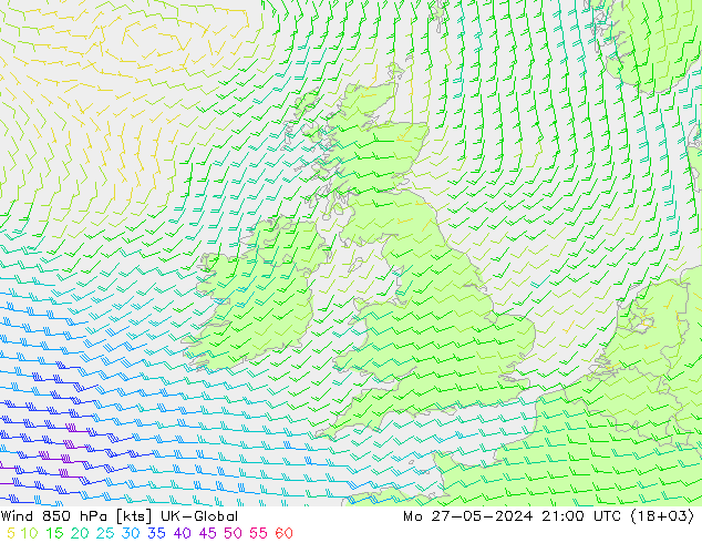 Vento 850 hPa UK-Global Seg 27.05.2024 21 UTC