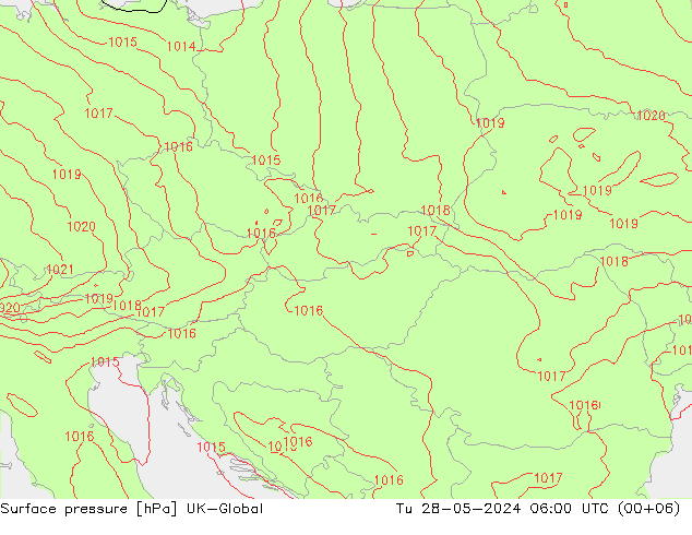 Presión superficial UK-Global mar 28.05.2024 06 UTC