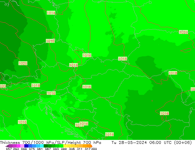 Thck 700-1000 hPa UK-Global  28.05.2024 06 UTC