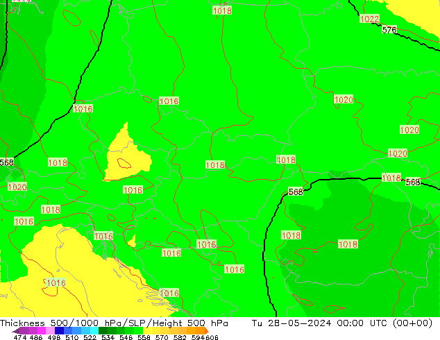 Thck 500-1000hPa UK-Global Tu 28.05.2024 00 UTC