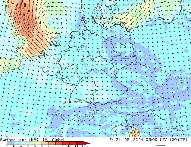 Bodenwind (bft) UK-Global Fr 31.05.2024 03 UTC