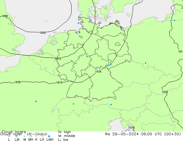 Cloud layer UK-Global  29.05.2024 06 UTC