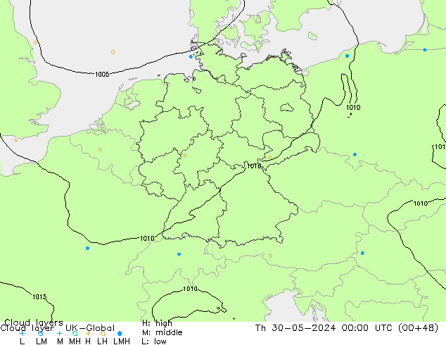 Cloud layer UK-Global Th 30.05.2024 00 UTC