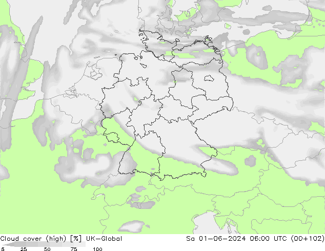 Cloud cover (high) UK-Global Sa 01.06.2024 06 UTC