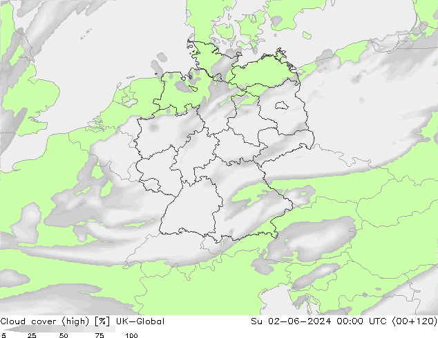 Bewolking (Hoog) UK-Global zo 02.06.2024 00 UTC