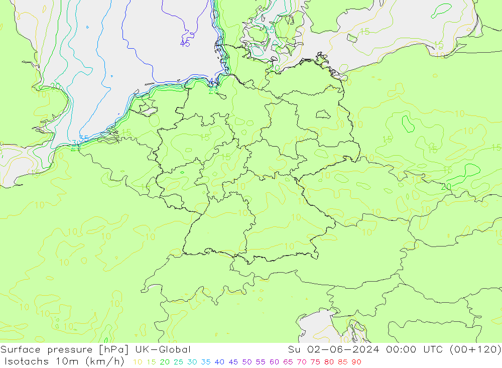 Isotachs (kph) UK-Global Dom 02.06.2024 00 UTC