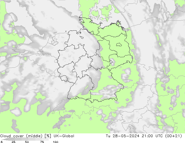 Cloud cover (middle) UK-Global Tu 28.05.2024 21 UTC