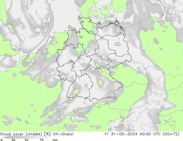 Nuages (moyen) UK-Global ven 31.05.2024 00 UTC