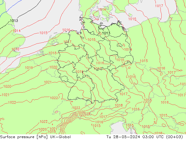 pression de l'air UK-Global mar 28.05.2024 03 UTC