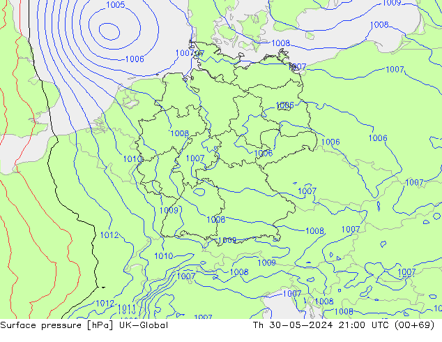 Luchtdruk (Grond) UK-Global do 30.05.2024 21 UTC