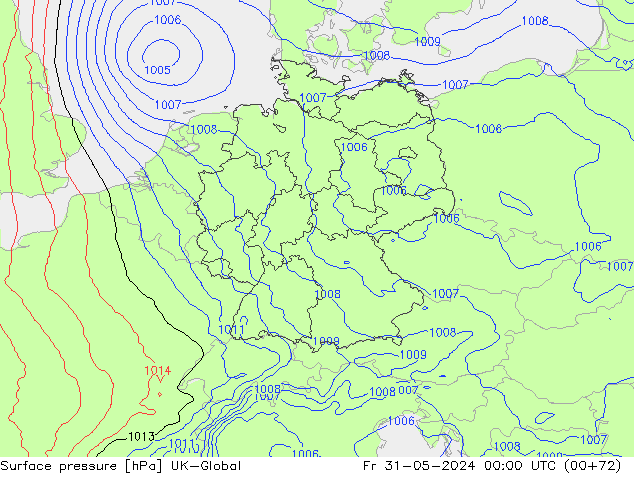 приземное давление UK-Global пт 31.05.2024 00 UTC