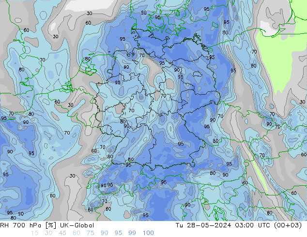 RH 700 hPa UK-Global Di 28.05.2024 03 UTC