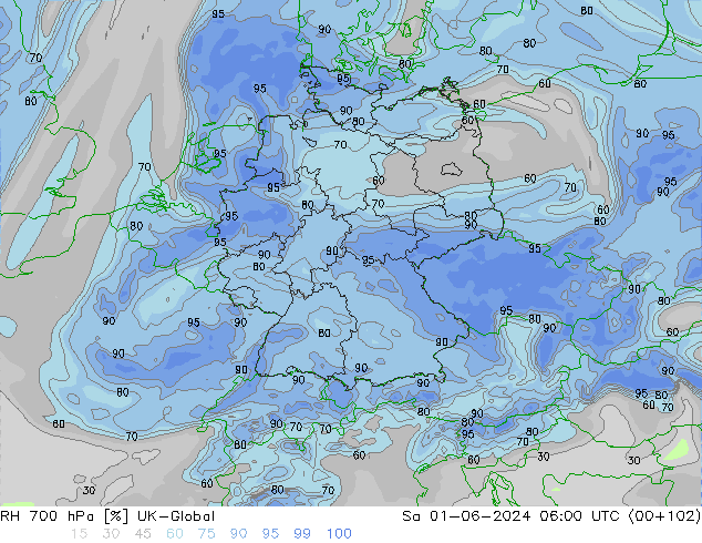 RH 700 hPa UK-Global Sa 01.06.2024 06 UTC