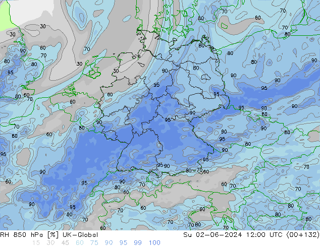 RH 850 hPa UK-Global  02.06.2024 12 UTC