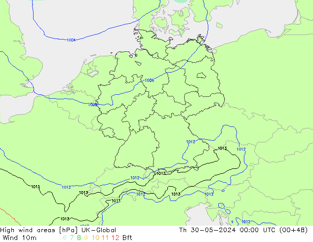 High wind areas UK-Global Qui 30.05.2024 00 UTC