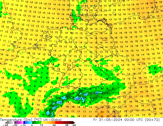 Temperatura (2m) UK-Global Sex 31.05.2024 00 UTC