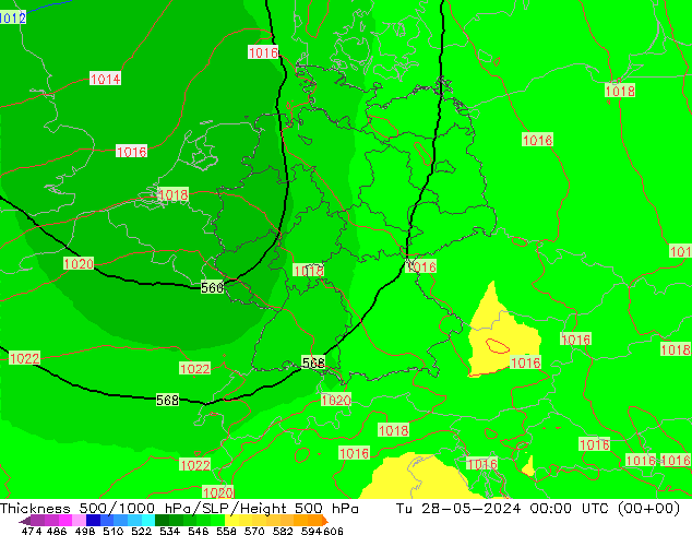 Thck 500-1000hPa UK-Global wto. 28.05.2024 00 UTC